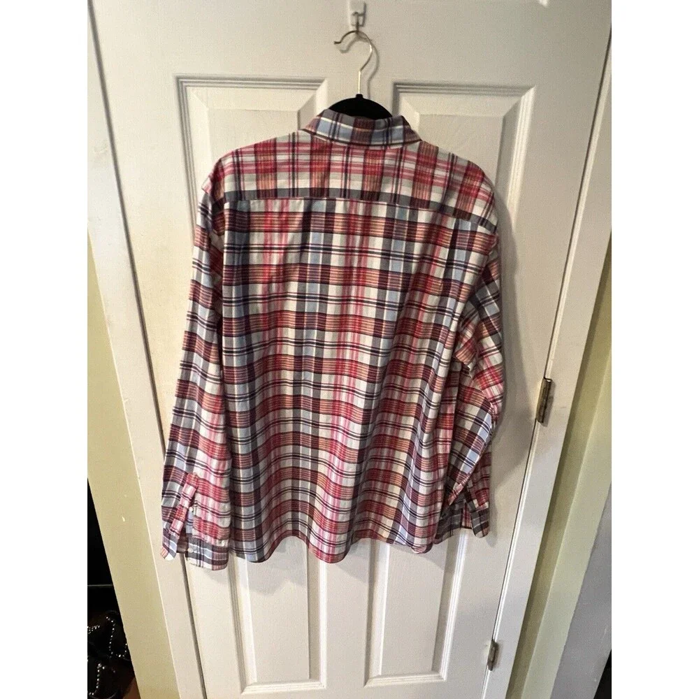 J Crew Tailored Madras Shirt Mens XL Button Up Long Sleeve Plaid Preppy nautical